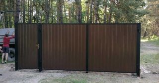 Купить распашные ворота из профнастила Фурманов, цена от 2786 руб.